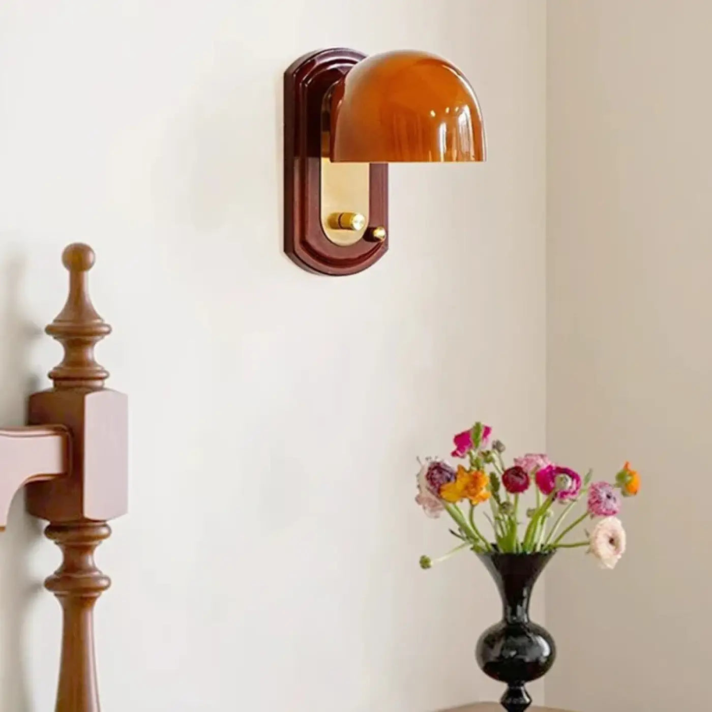Applique murale scandinave orange en métal et verre E27 — vue 2