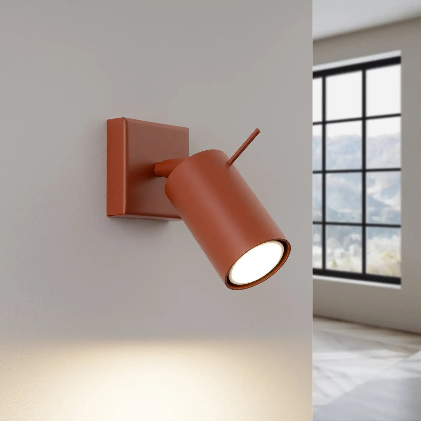 Applique murale spot GU10 métal rouge ocre minimaliste — vue 1