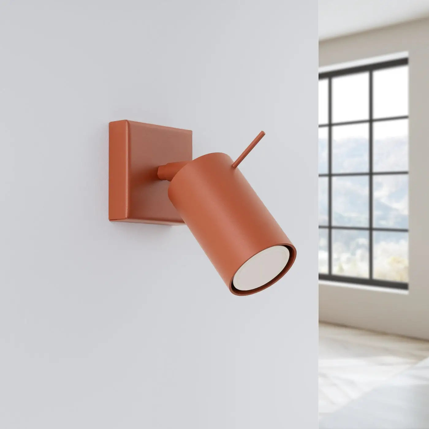 Applique murale spot GU10 métal rouge ocre minimaliste — vue 2