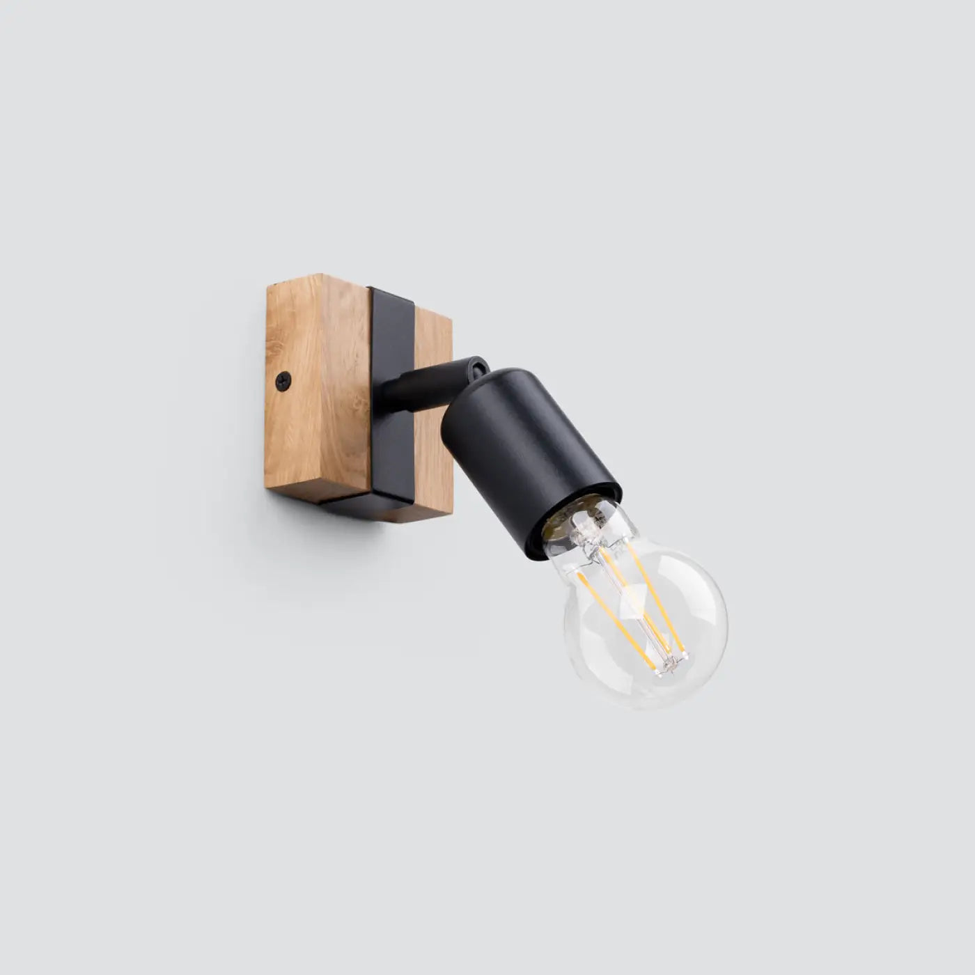 Applique murale spot orientable en bois et métal noir — vue 2