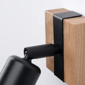 Applique murale spot orientable en bois et métal noir — vue 3
