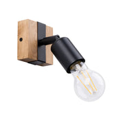 Applique murale spot orientable en bois et métal noir — vue 4