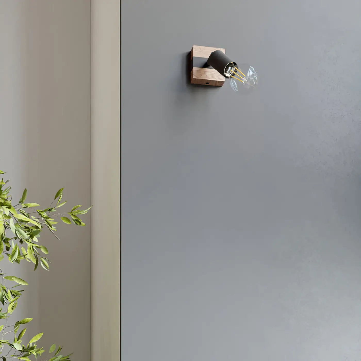 Applique murale spot orientable en bois et métal noir — vue 5