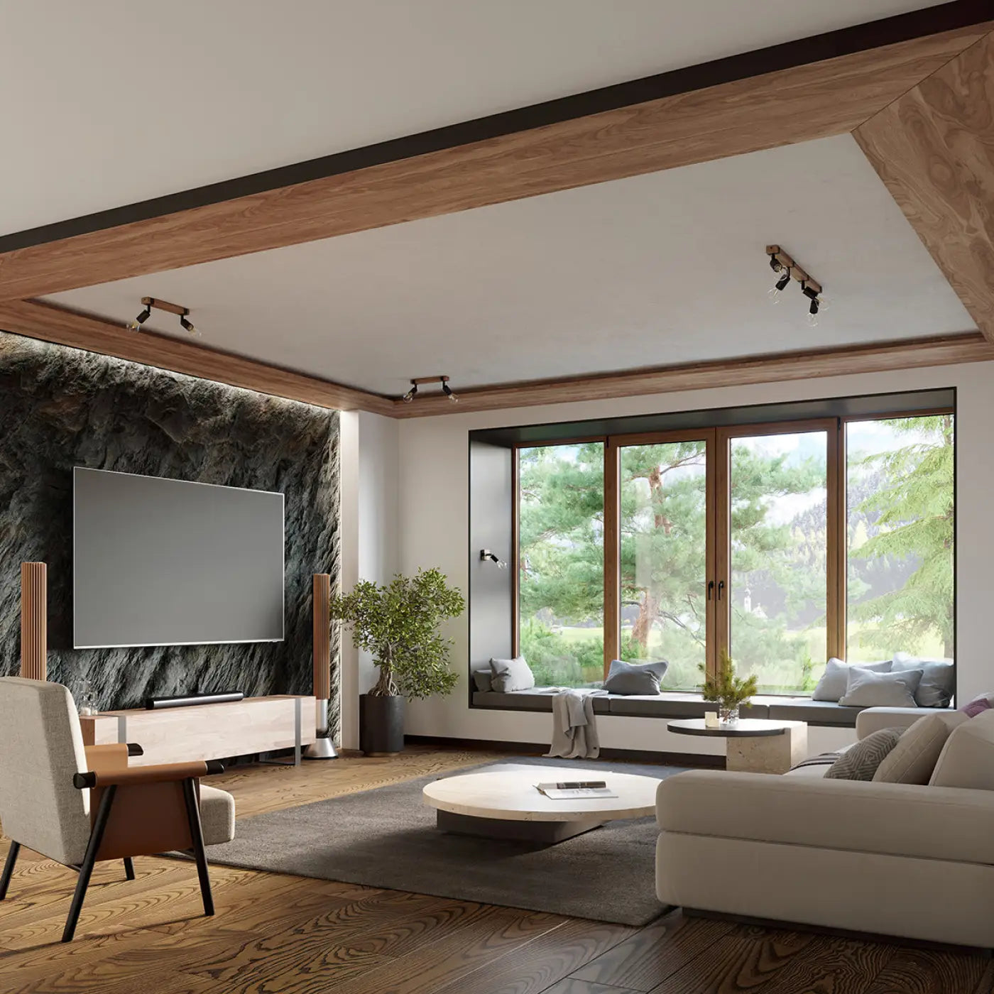 Applique murale spot orientable en bois et métal noir — vue 7