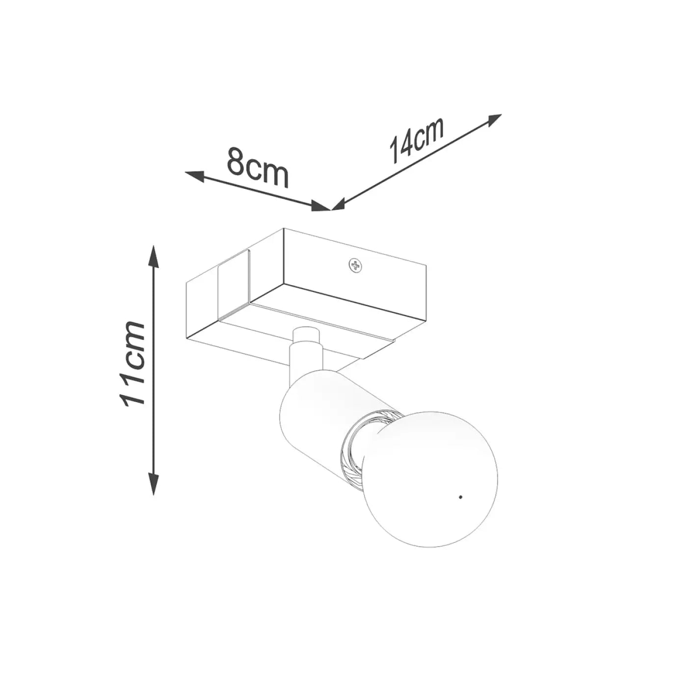 Applique murale spot orientable en bois et métal noir — vue 8