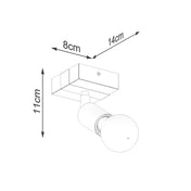 Applique murale spot orientable en bois et métal noir — vue 8