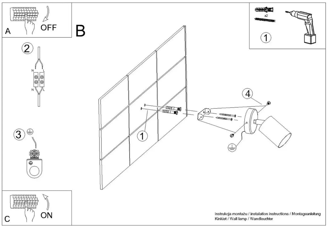 Applique murale spot orientable noire et chrome minimaliste — vue 9