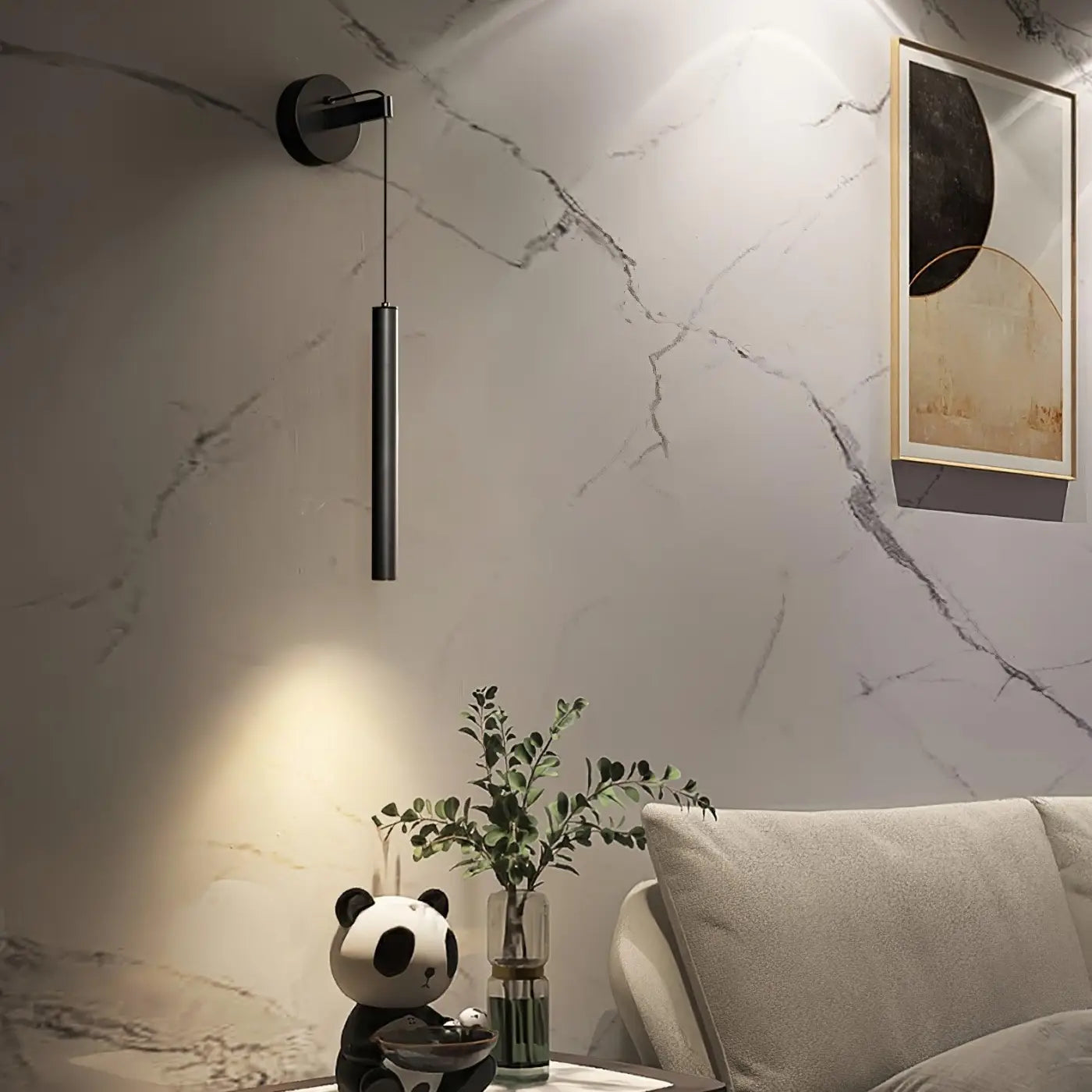 Applique murale suspendue en aluminium or et noir — vue 3