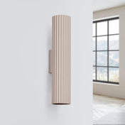 Applique murale taupe cannelée LED double faisceau — vue 2