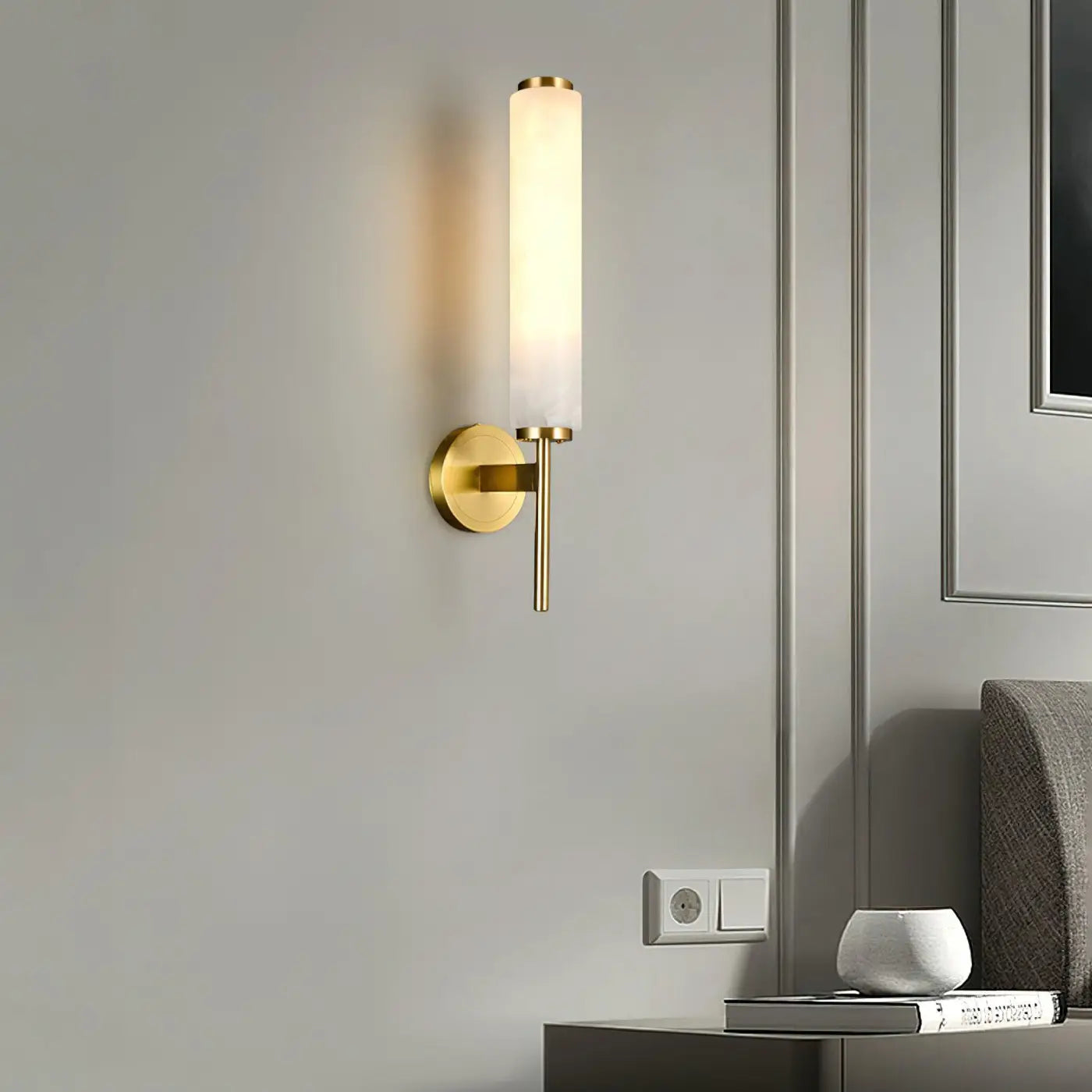 Applique murale tube en aluminium doré à 2 lumières — vue 2