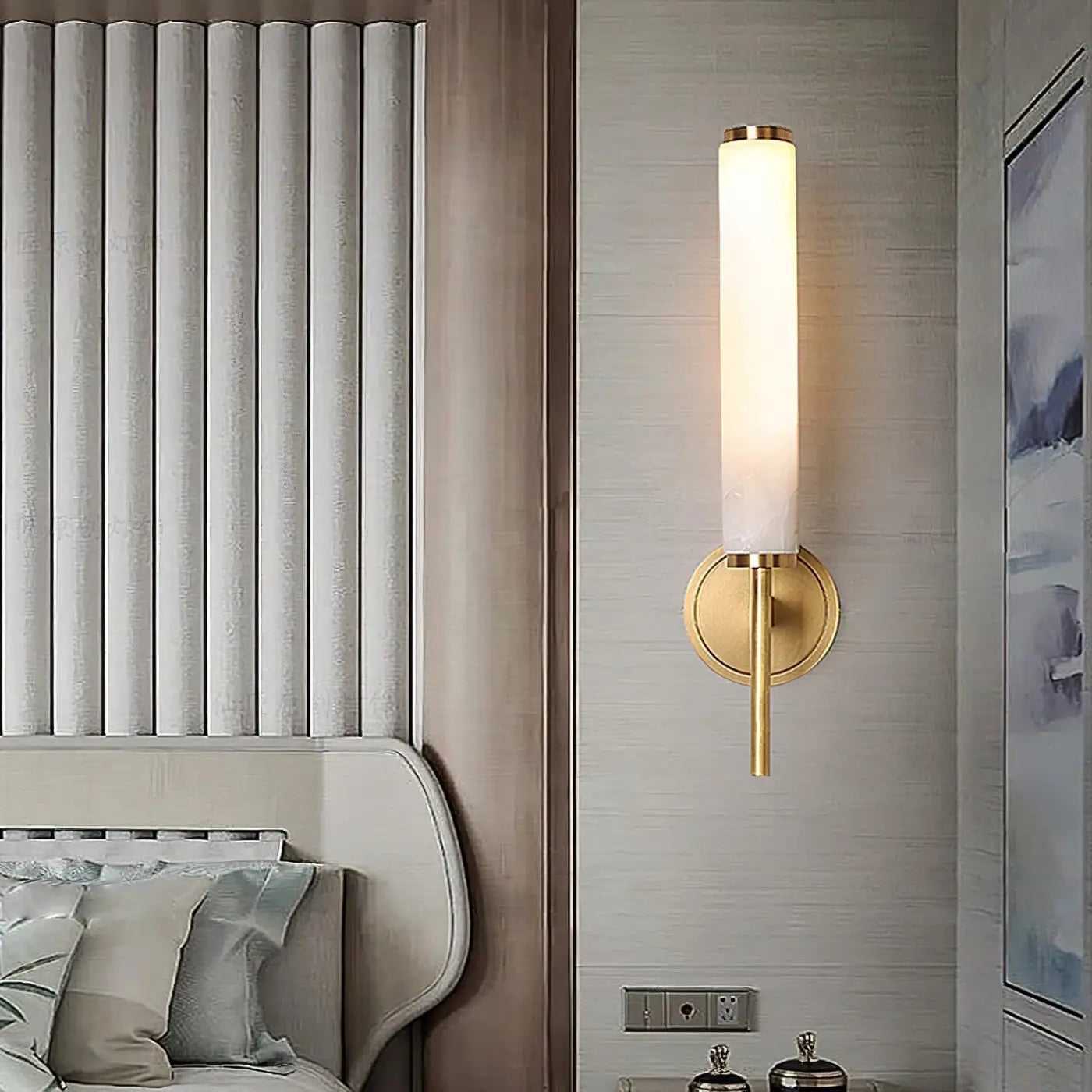 Applique murale tube en aluminium doré à 2 lumières — vue 3