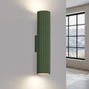 Applique murale vert olive cannelée LED double faisceau — vue 1