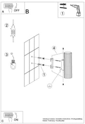 Applique murale vert olive cannelée LED scandinave — vue 11