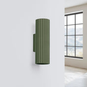 Applique murale vert olive cannelée LED scandinave — vue 2
