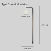 Applique murale verticale noire en métal et verre — vue 5