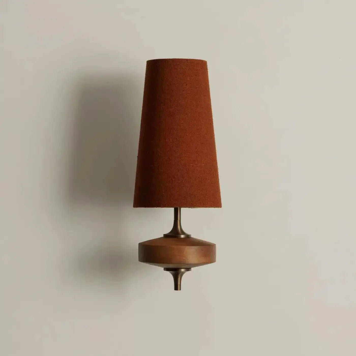 Applique murale vintage abat-jour en tissu blanc et bois — vue 7