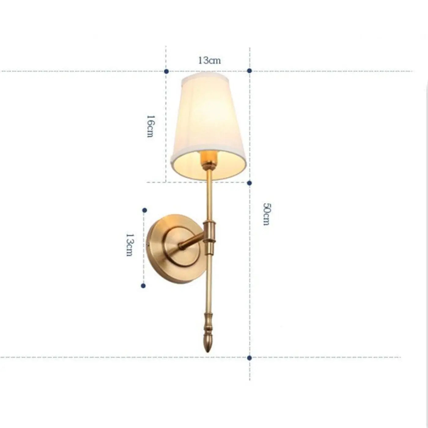Applique murale vintage en aluminium doré E14 — vue 1