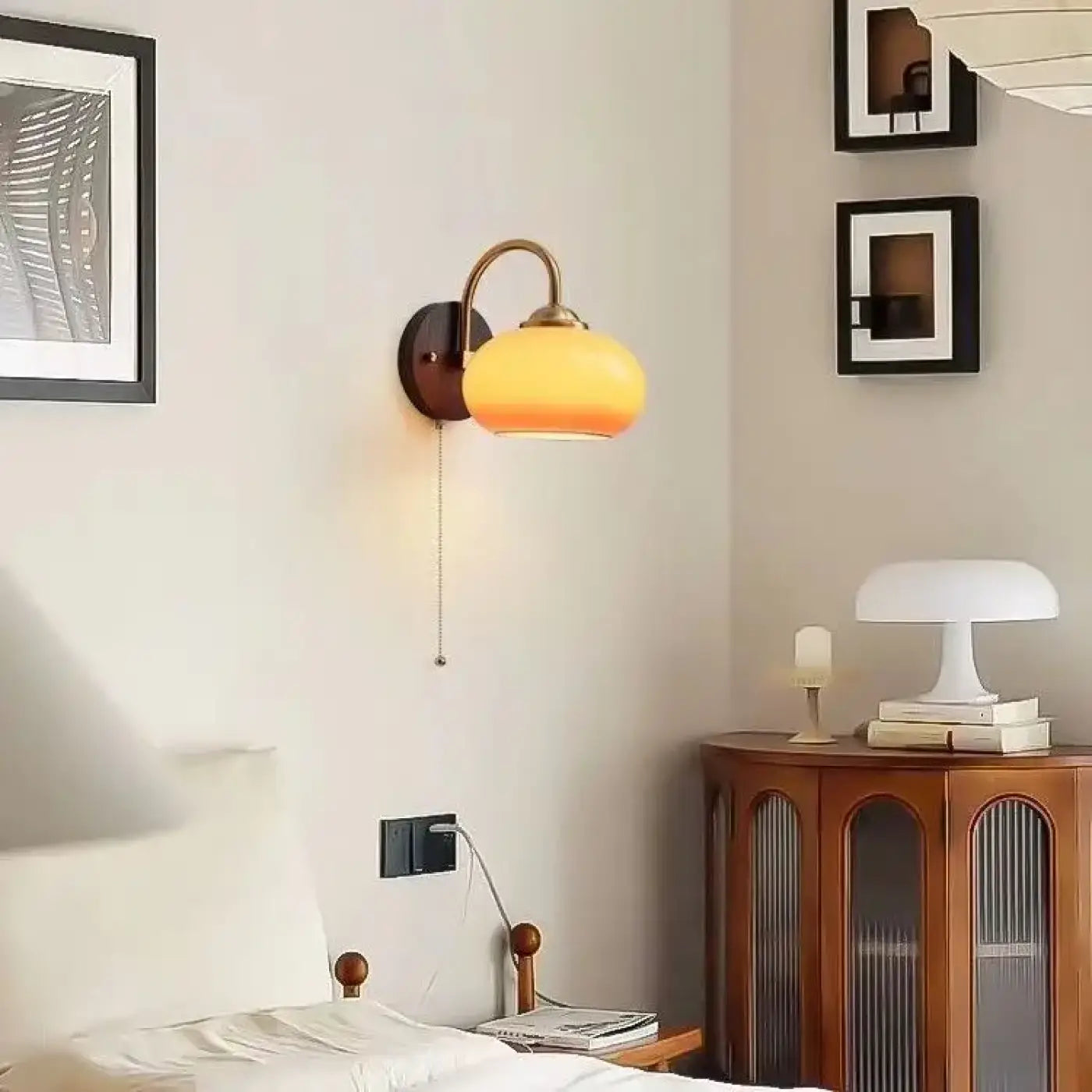 Applique murale vintage en verre orange et jaune IP65 — vue 2