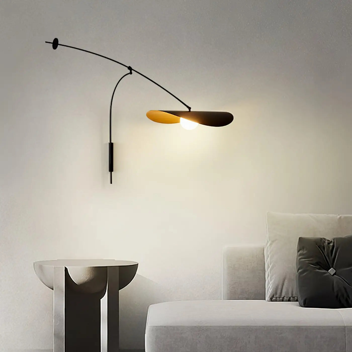 Applique murale XXL noire en aluminium LED moderne — vue 3