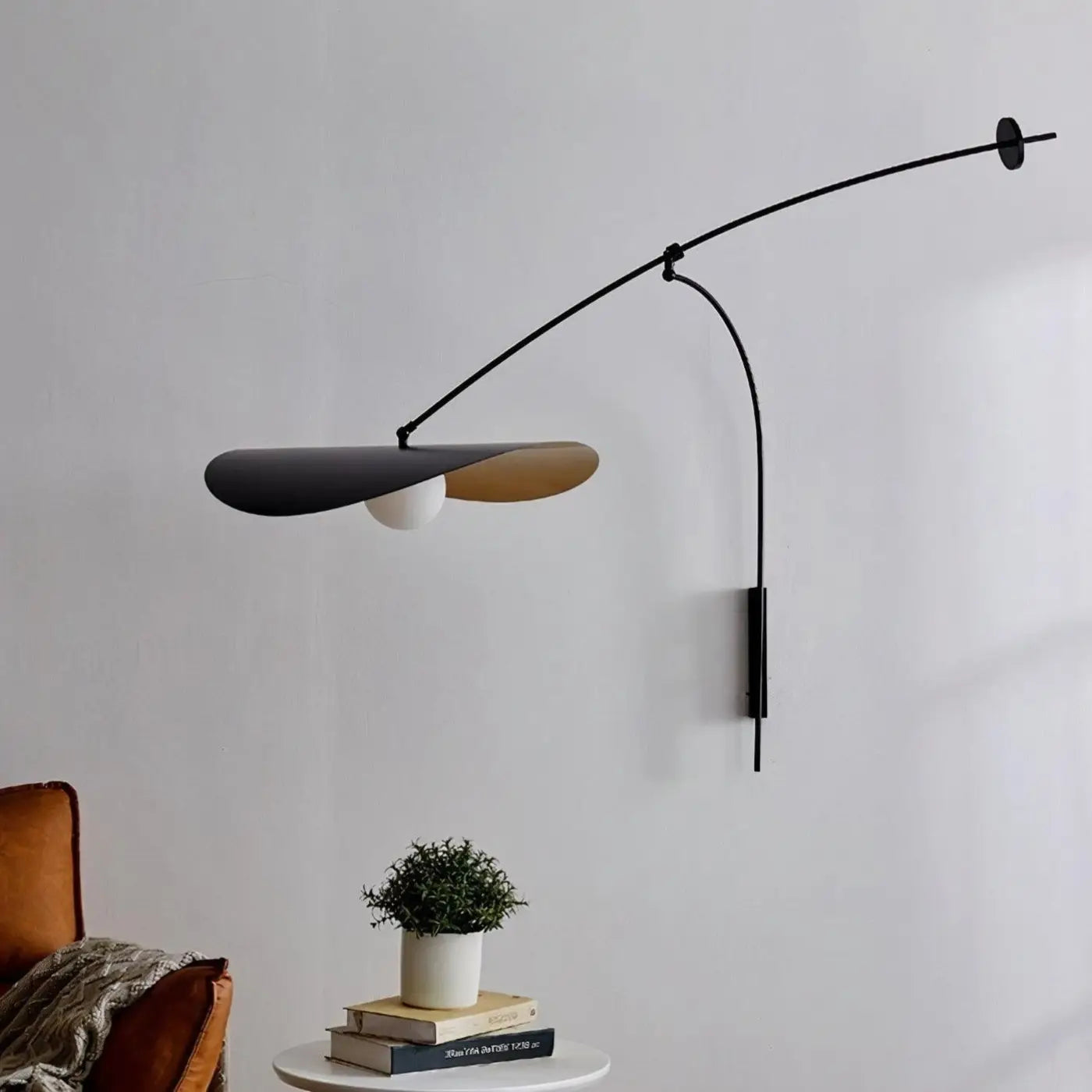 Applique murale XXL noire en aluminium LED moderne — vue 4