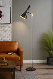 Lampadaire noir et doré moderne | SOBR