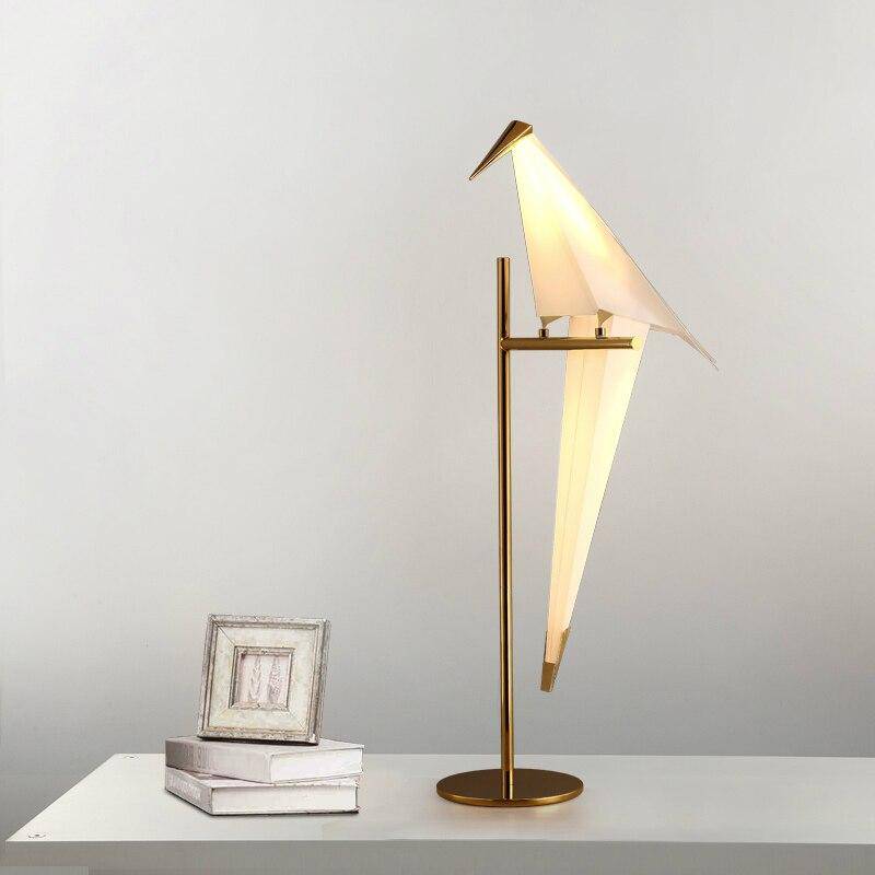 Lampe à poser design oiseau doré