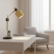Lampe de table dorée industrielle | ATELIER