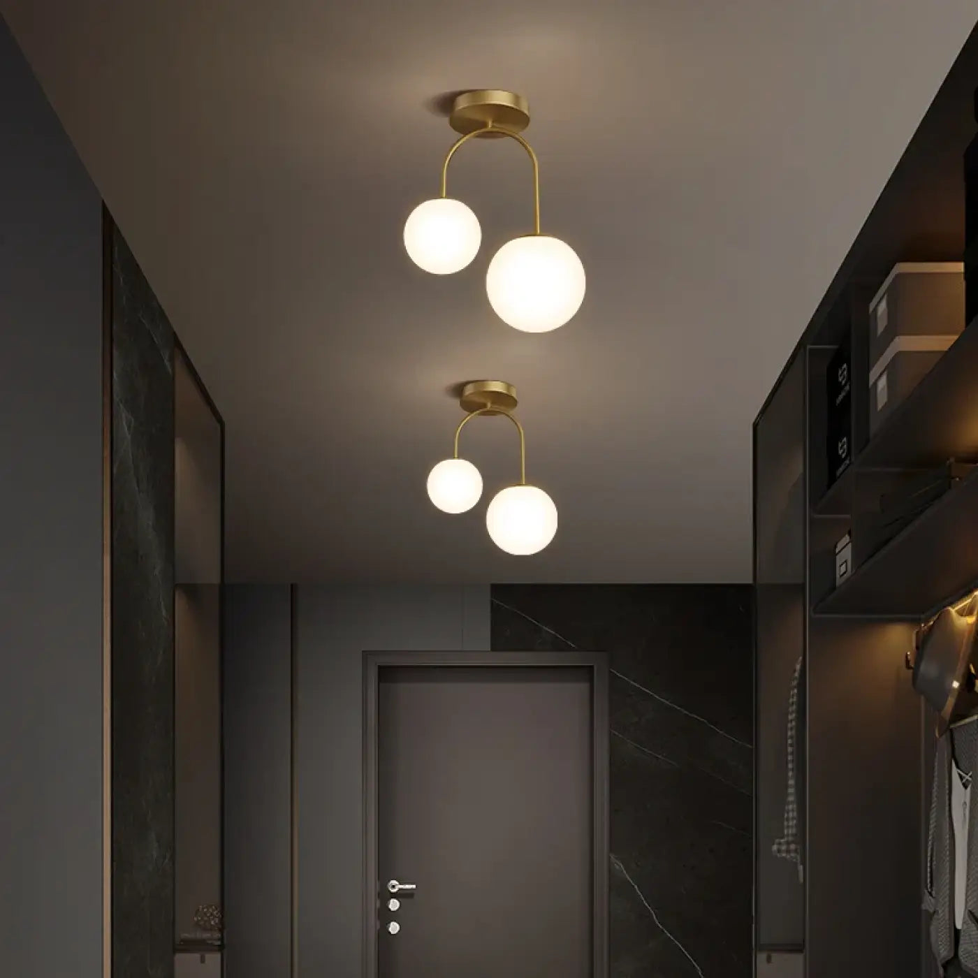 LED gold and white minimalist ceiling light | NUFODE