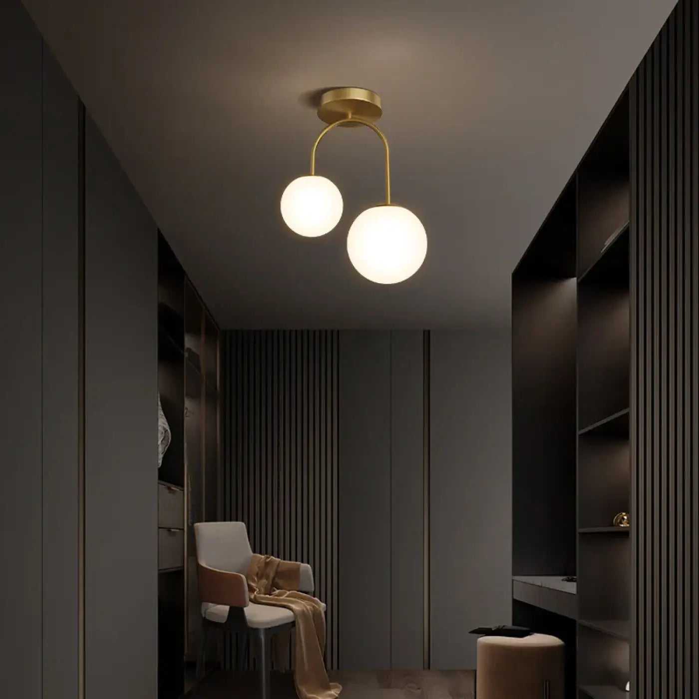 LED gold and white minimalist ceiling light | NUFODE