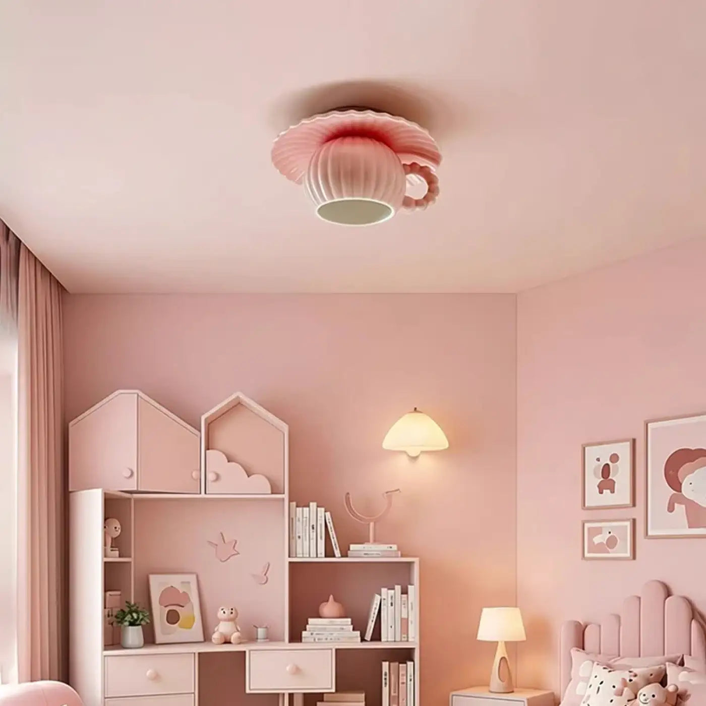 LED pastel pink kids Scandinavian ceiling light | ZUKE