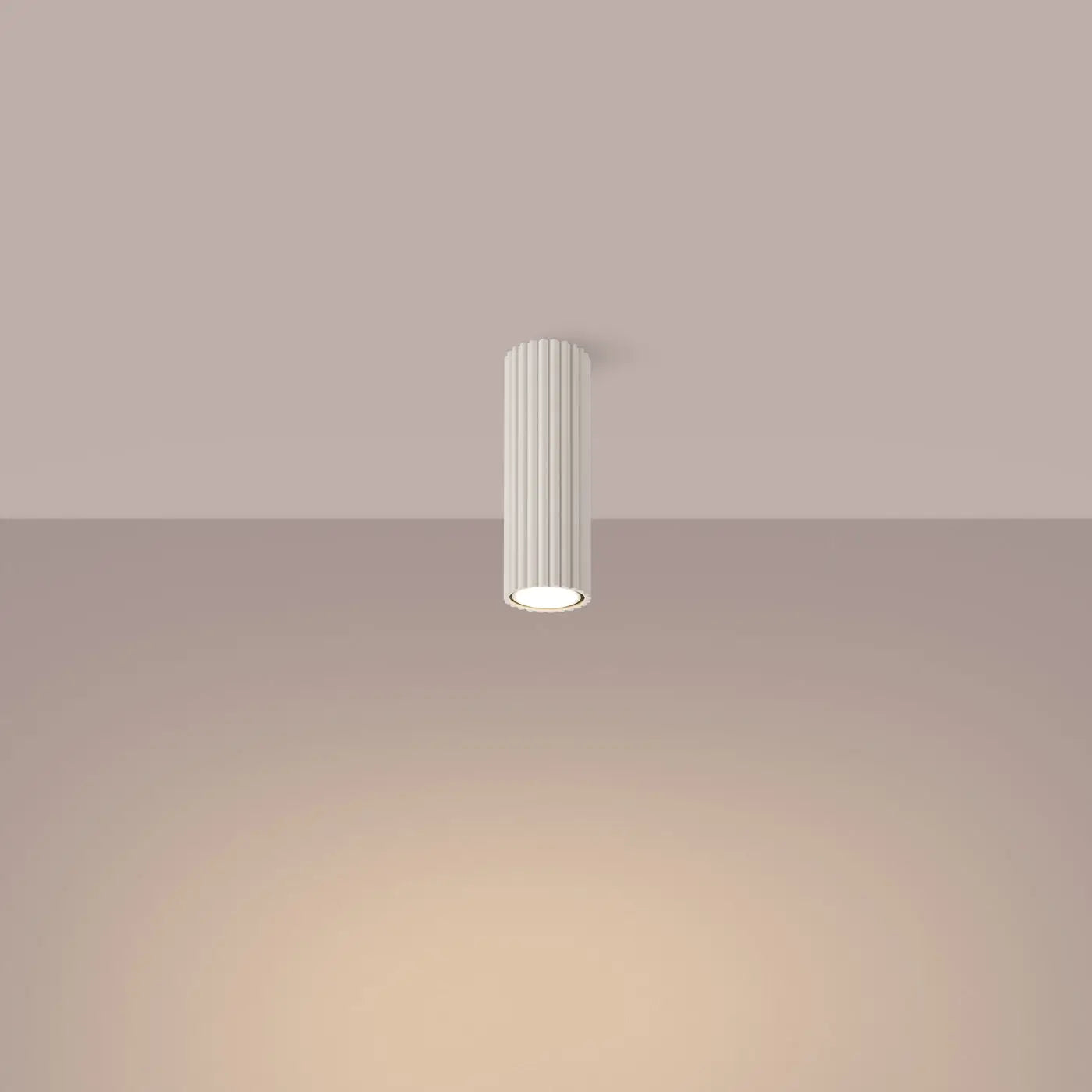 Scandinavian beige aluminium LED ceiling light | VUKOHA