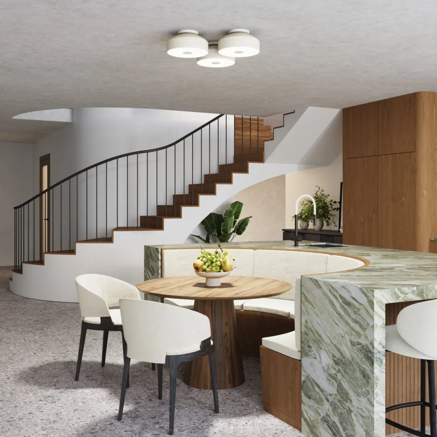 Modern minimalist beige LED ceiling light | MUKIHE