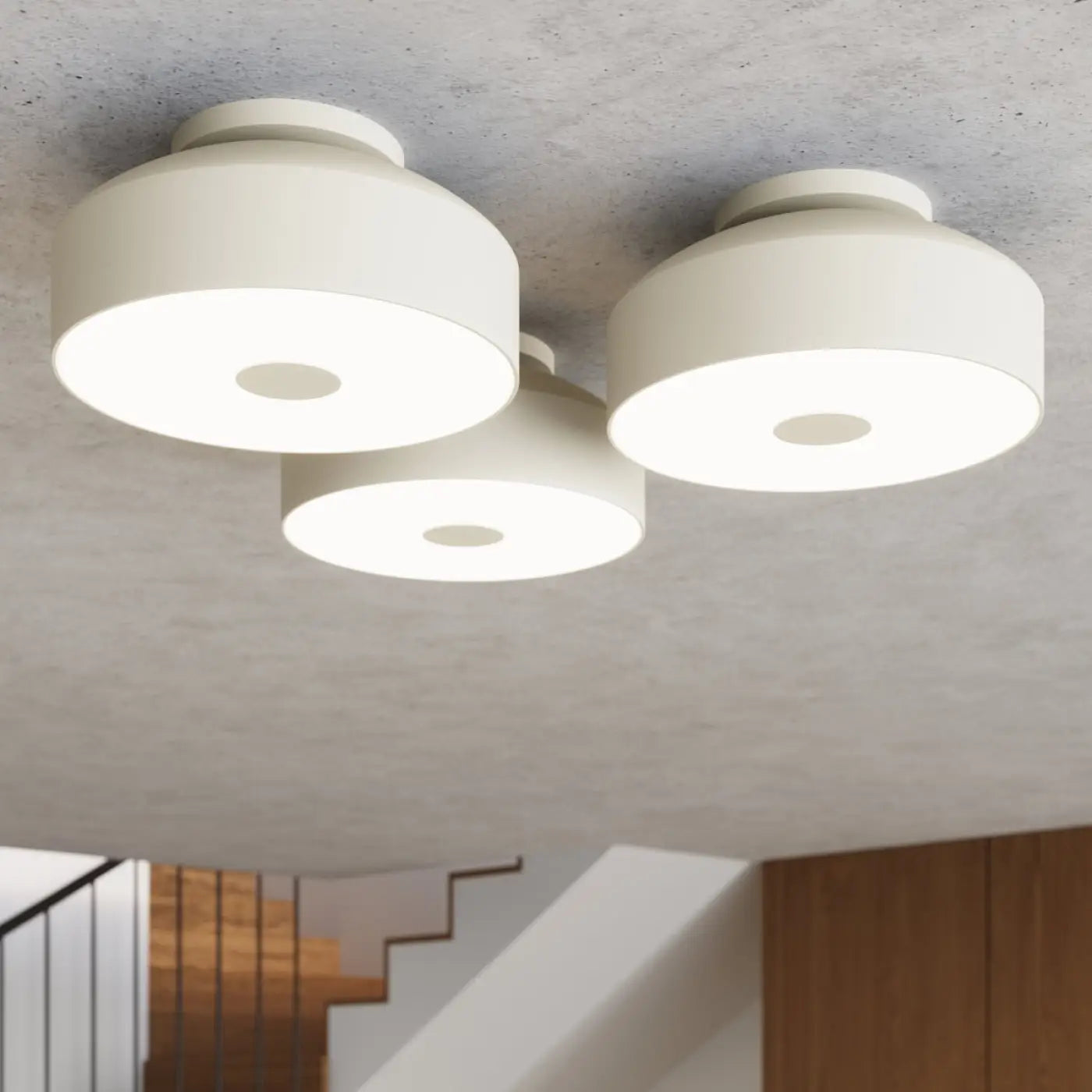 Modern minimalist beige LED ceiling light | MUKIHE