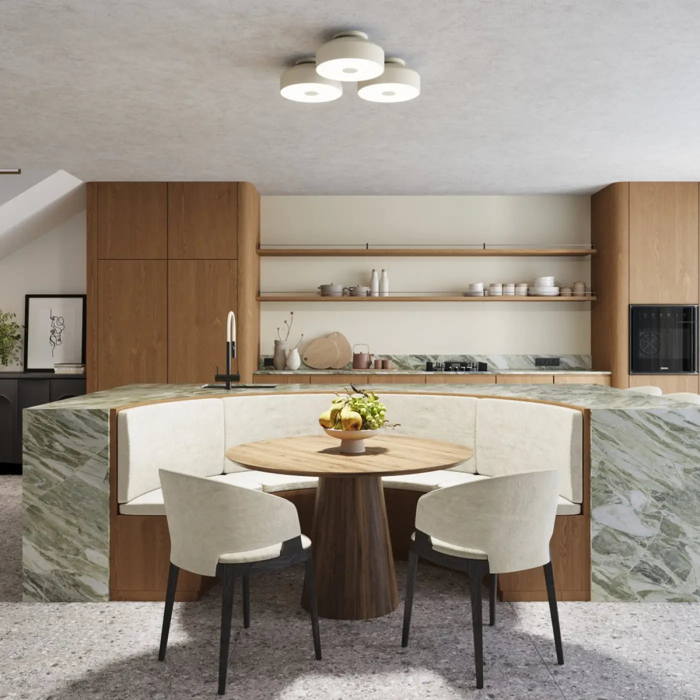 Modern minimalist beige LED ceiling light | MUKIHE