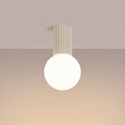 Beige LED minimalist ceiling light IP44 | SOREBOS