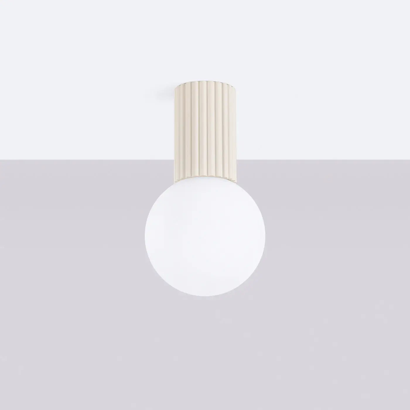 Beige LED minimalist ceiling light IP44 | SOREBOS