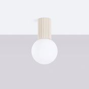 Beige LED minimalist ceiling light IP44 | SOREBOS