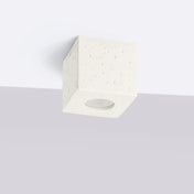 Minimalist beige concrete LED ceiling light | HUMISUN