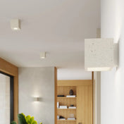 Minimalist beige concrete LED ceiling light | HUMISUN