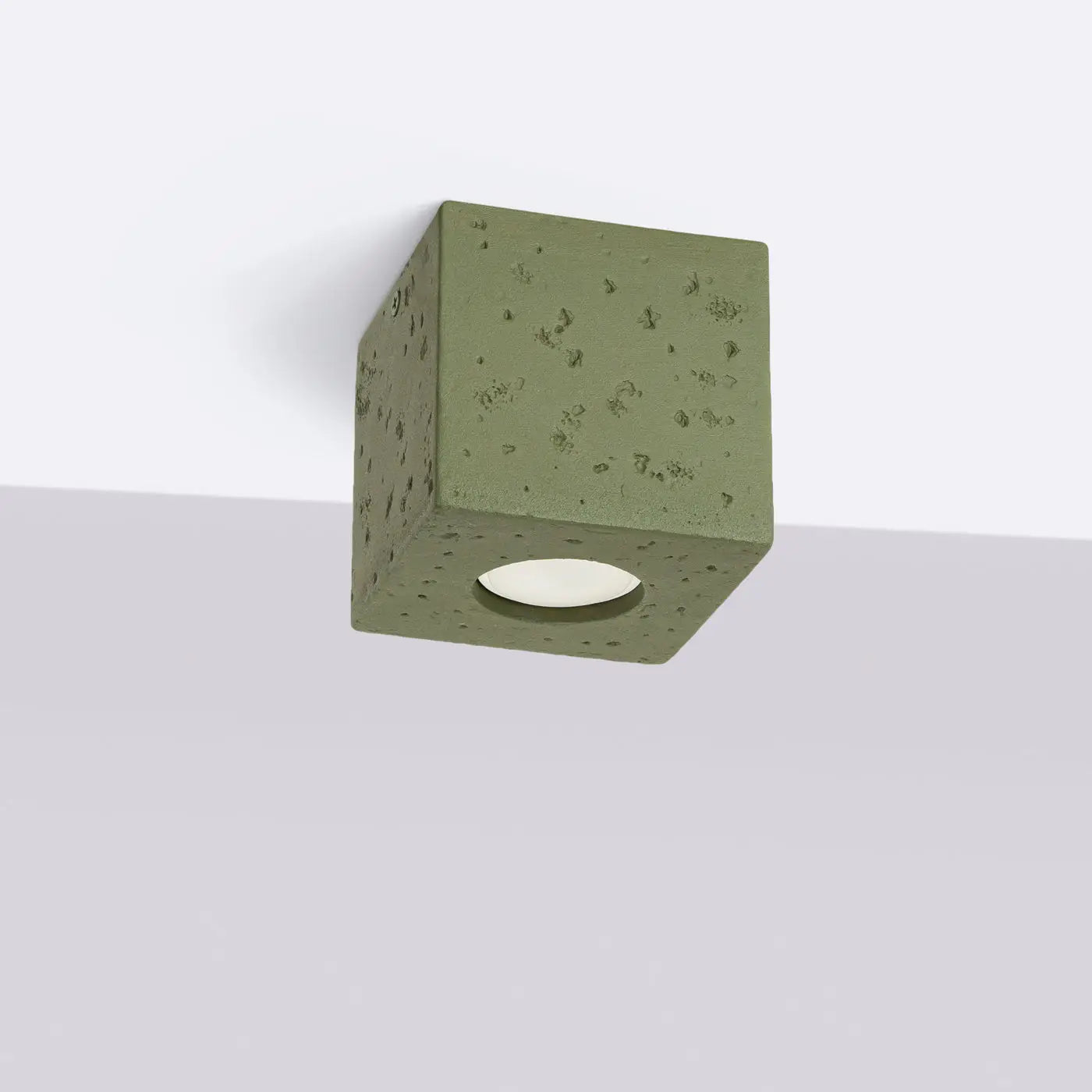 Industrial olive green concrete LED ceiling light | MUREMES
