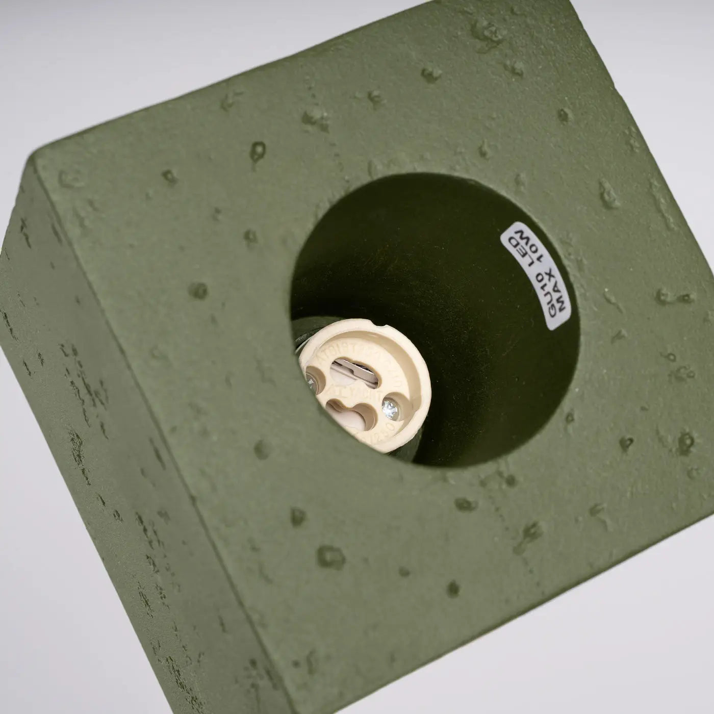 Industrial olive green concrete LED ceiling light | MUREMES