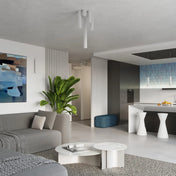Minimalist white aluminium LED ceiling light | DEZEL