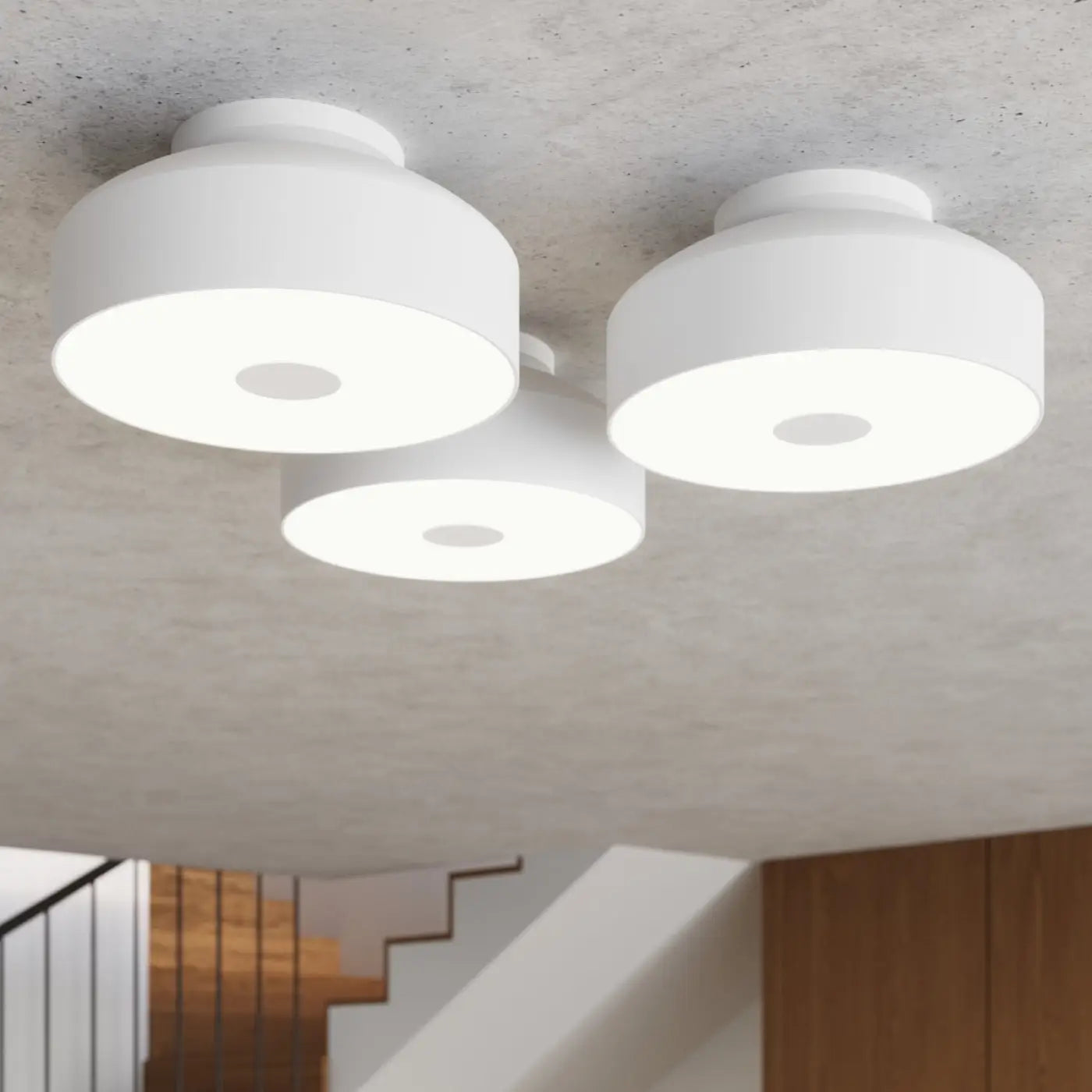 Modern white 4-light LED ceiling light | ZAHU