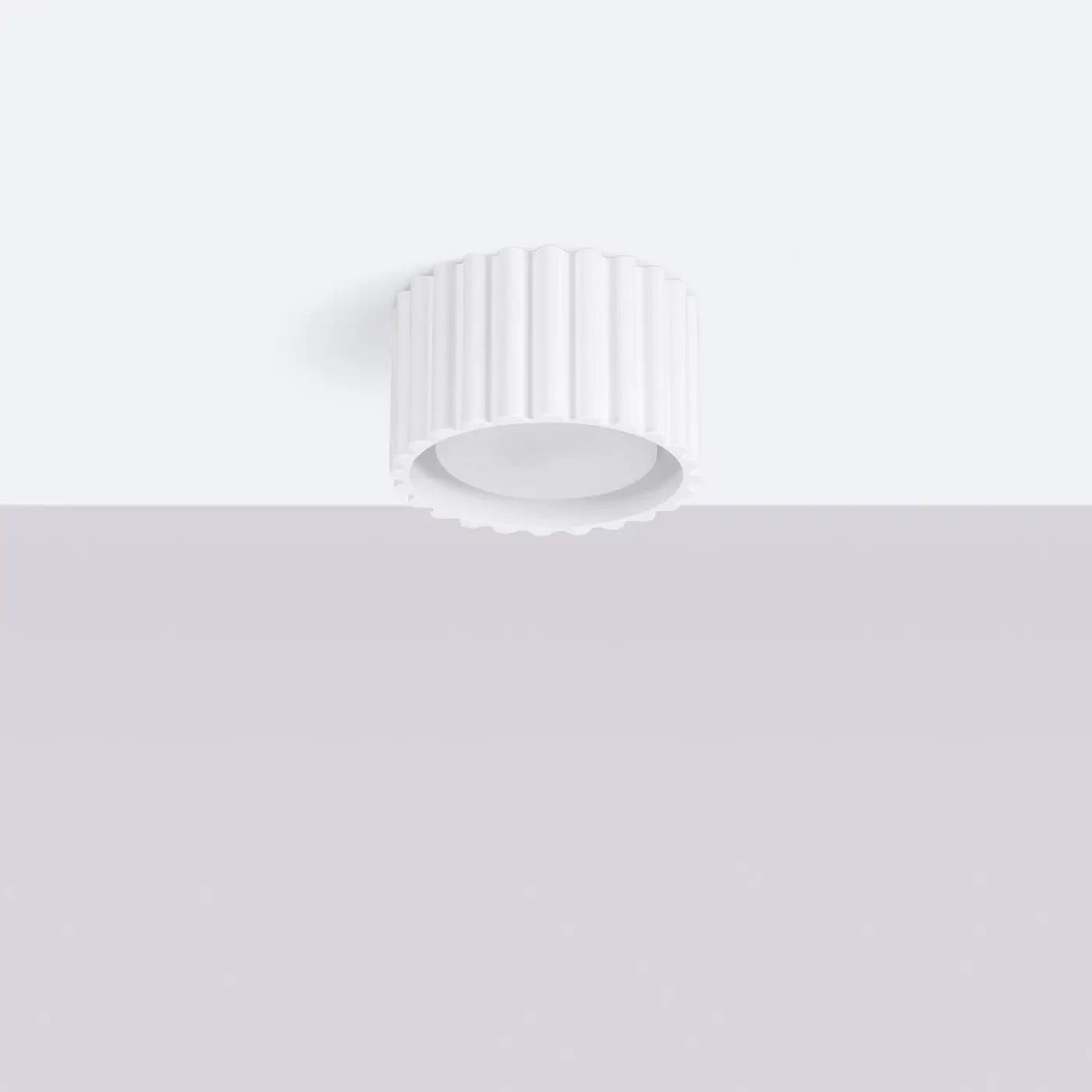 Minimalist white aluminium LED ceiling light | FOGA