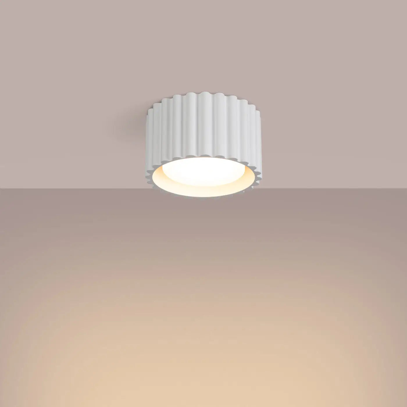 Minimalist white aluminium LED ceiling light | FOGA