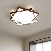 Scandinavian wood square circle oval ceiling light IP65 | MUGIL