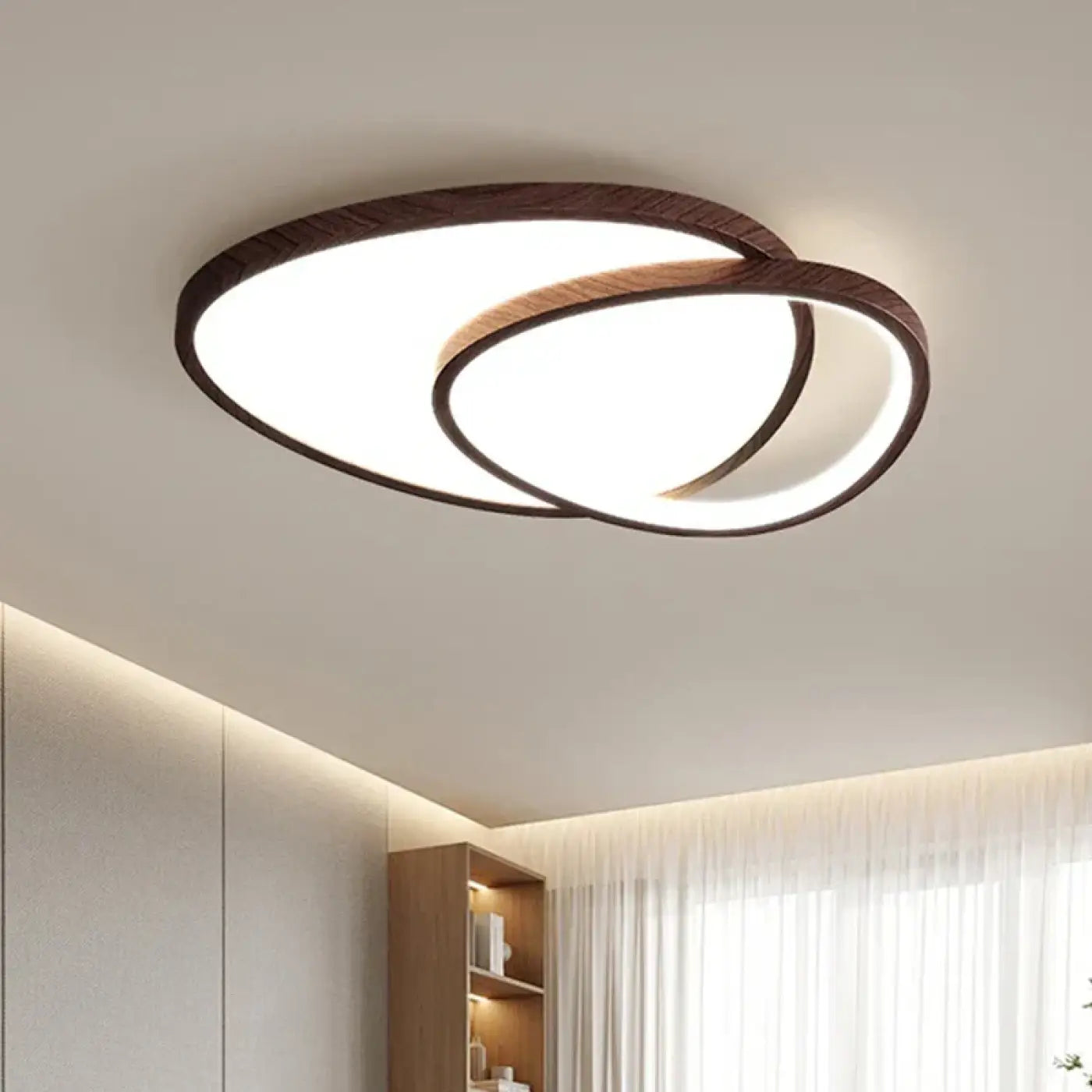 Scandinavian wood square circle oval ceiling light IP65 | MUGIL