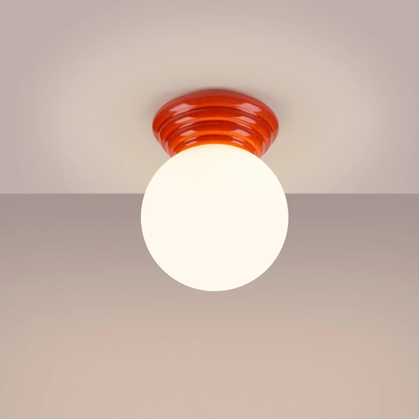 Modern peach ceramic ceiling light IP44 | PUGIHAN