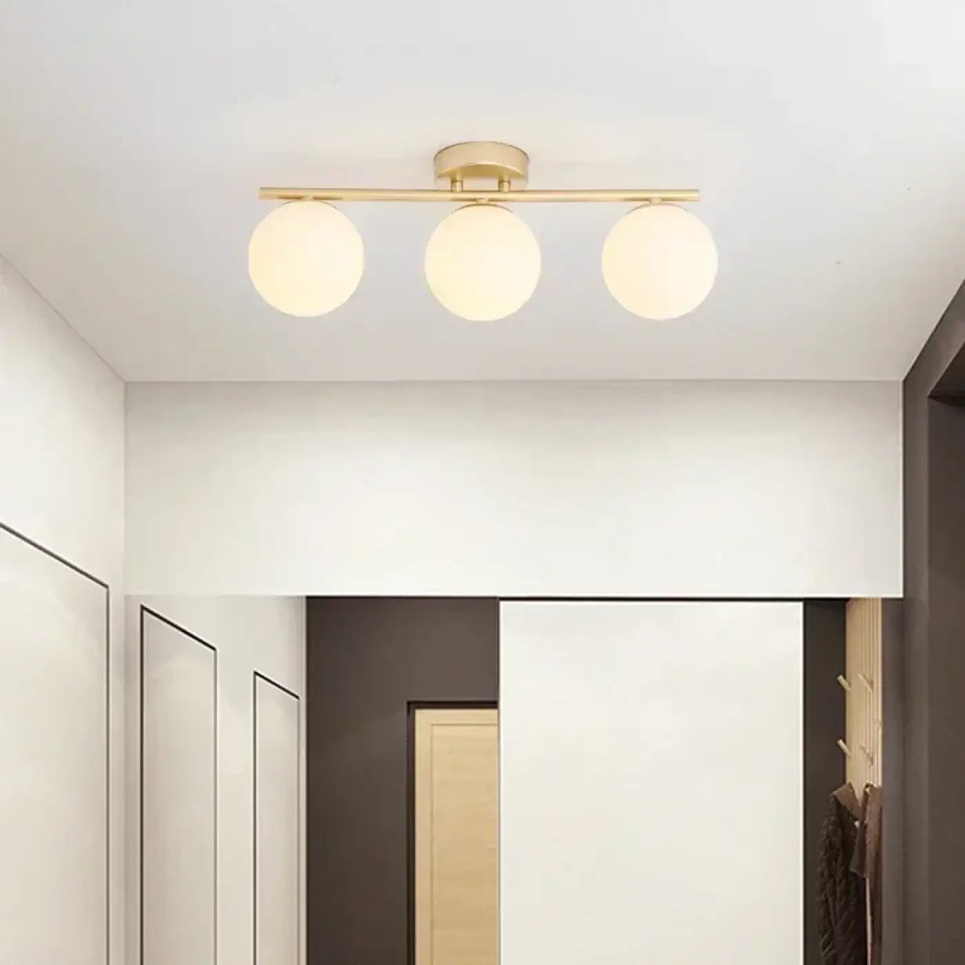 Minimalist white and gold LED ceiling light | DAHOSUK