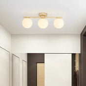 Minimalist white and gold LED ceiling light | DAHOSUK